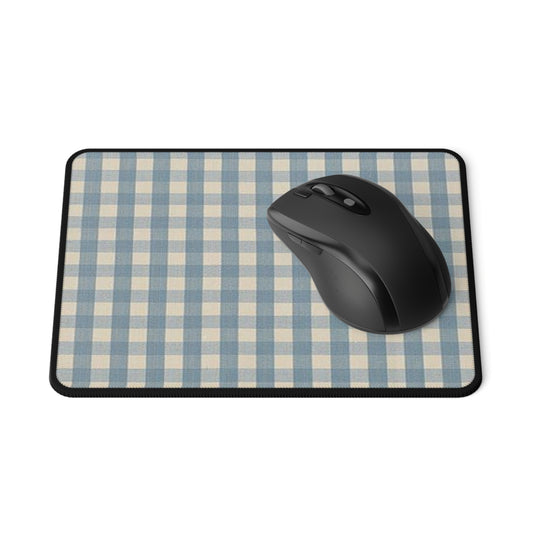 Blue Linen Non-Slip Gaming Mouse Pad