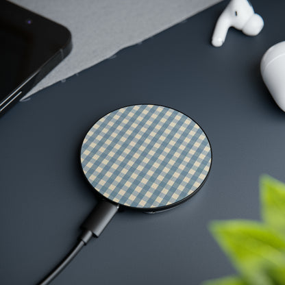 Blue Linen Magnetic Induction Charger